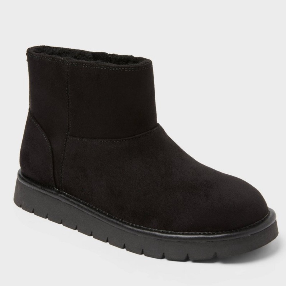 Universal Thread Black Microsuede Boots With Memory Foam Insole